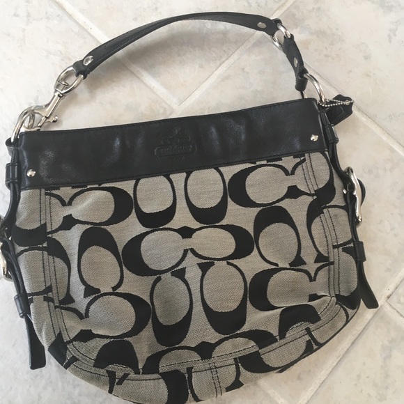 Coach Handbags - Coach zippered purse - black & gray